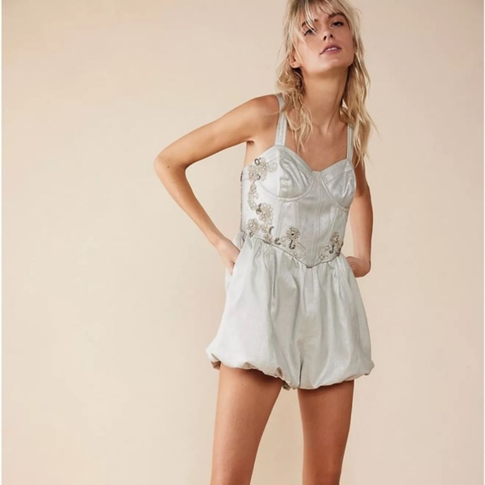 NWT Free People Janelle Bubble Romper Sz 0 - Picture 3 of 16